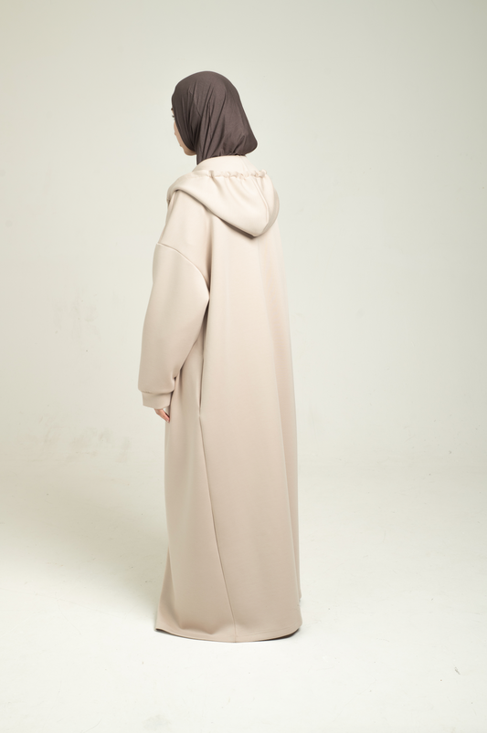 Hoodie Abaya - Beige