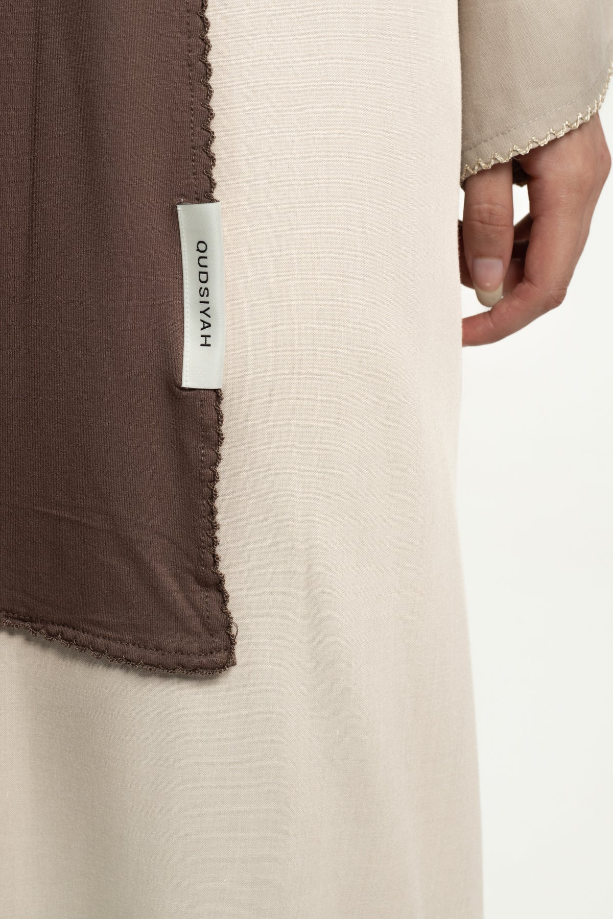 Ash brown lace trim hijab
