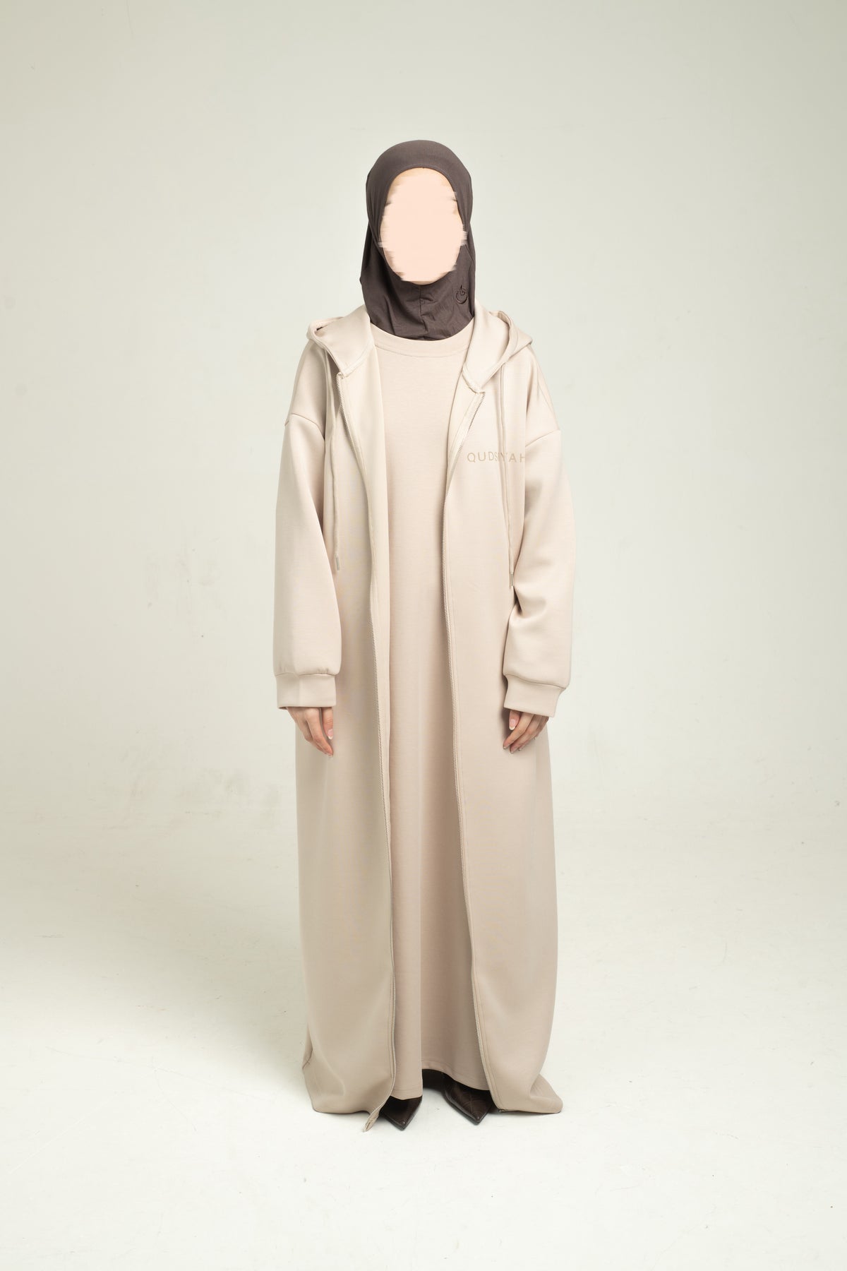 Hoodie Abaya - Beige