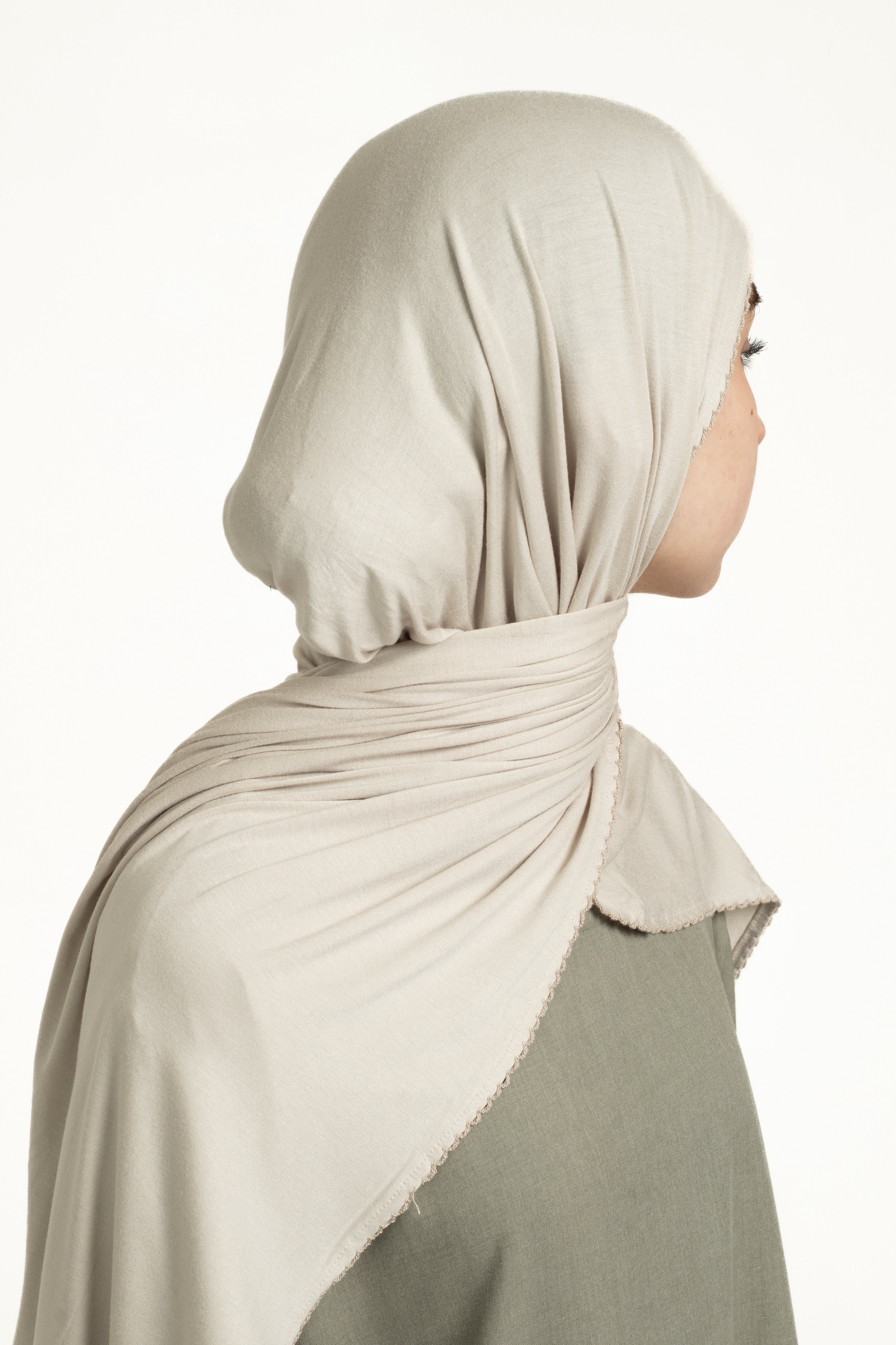 Dried clay lace trim hijab