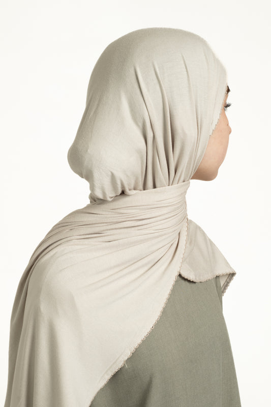 Dried clay lace trim hijab