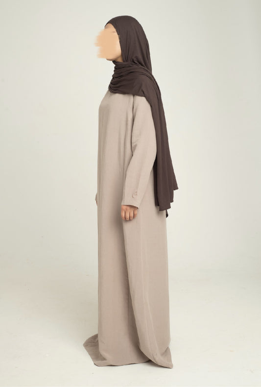 Oatmeal abaya - Straight sleeve