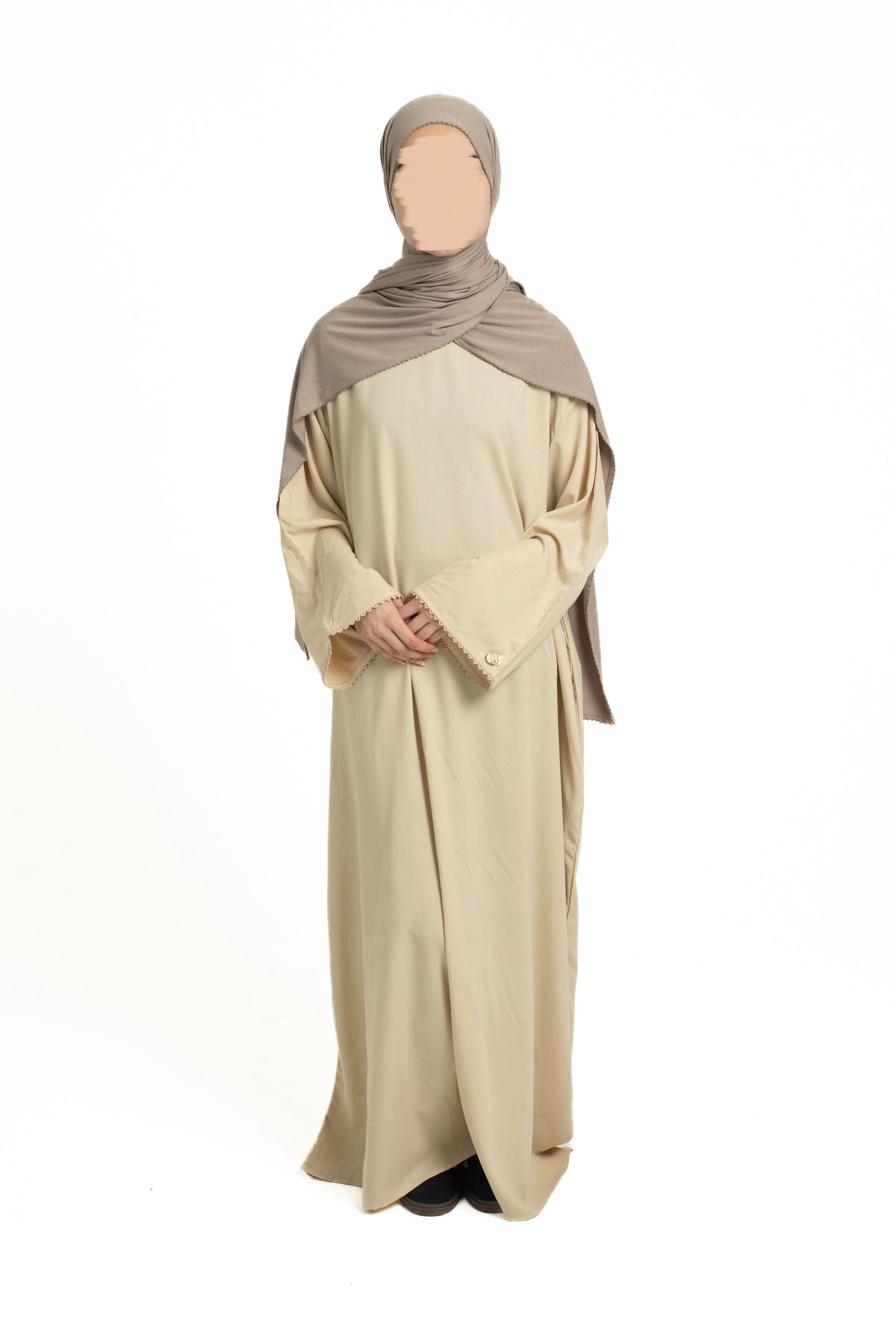 Buttermilk lace abaya