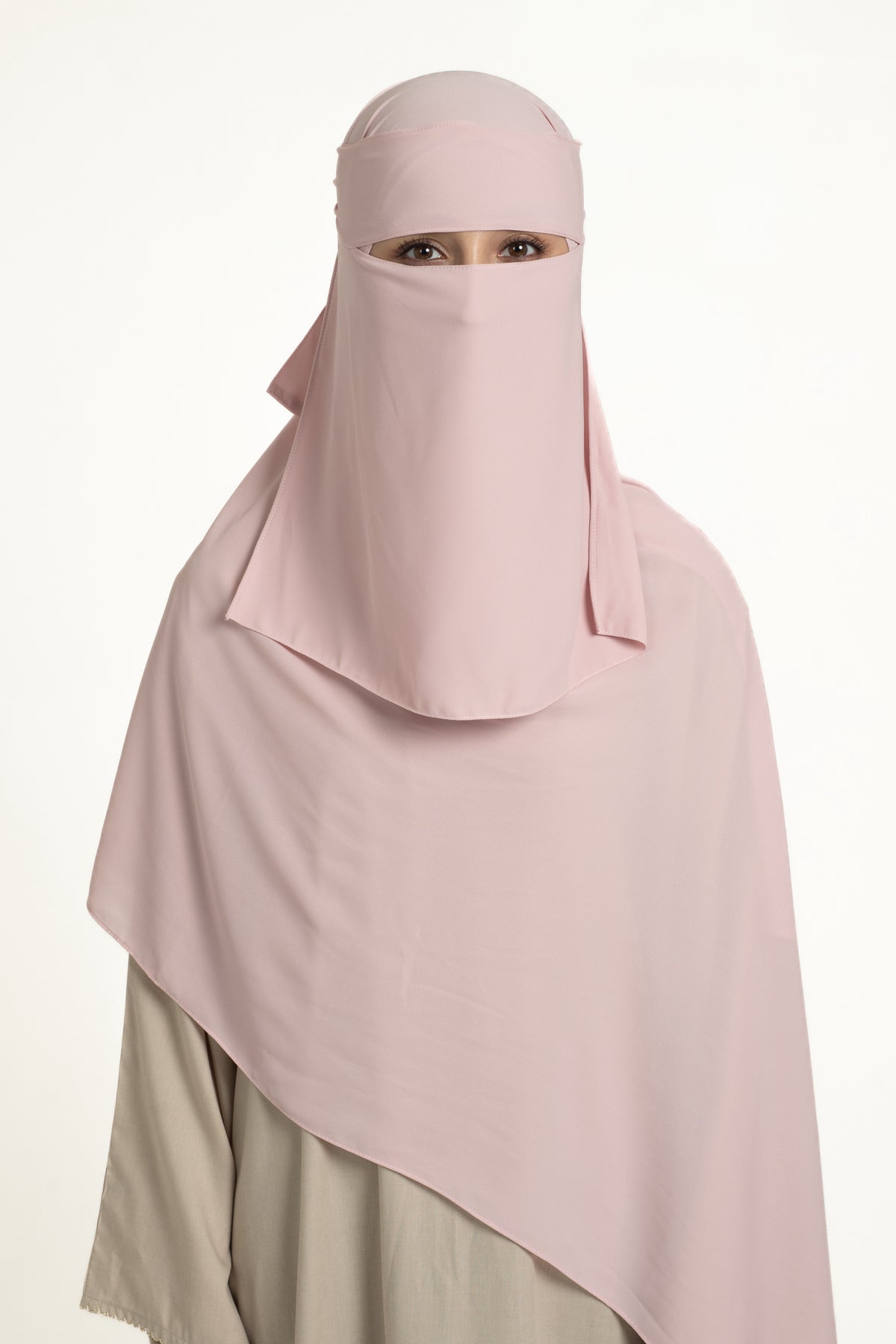 Pastel pink niqab set