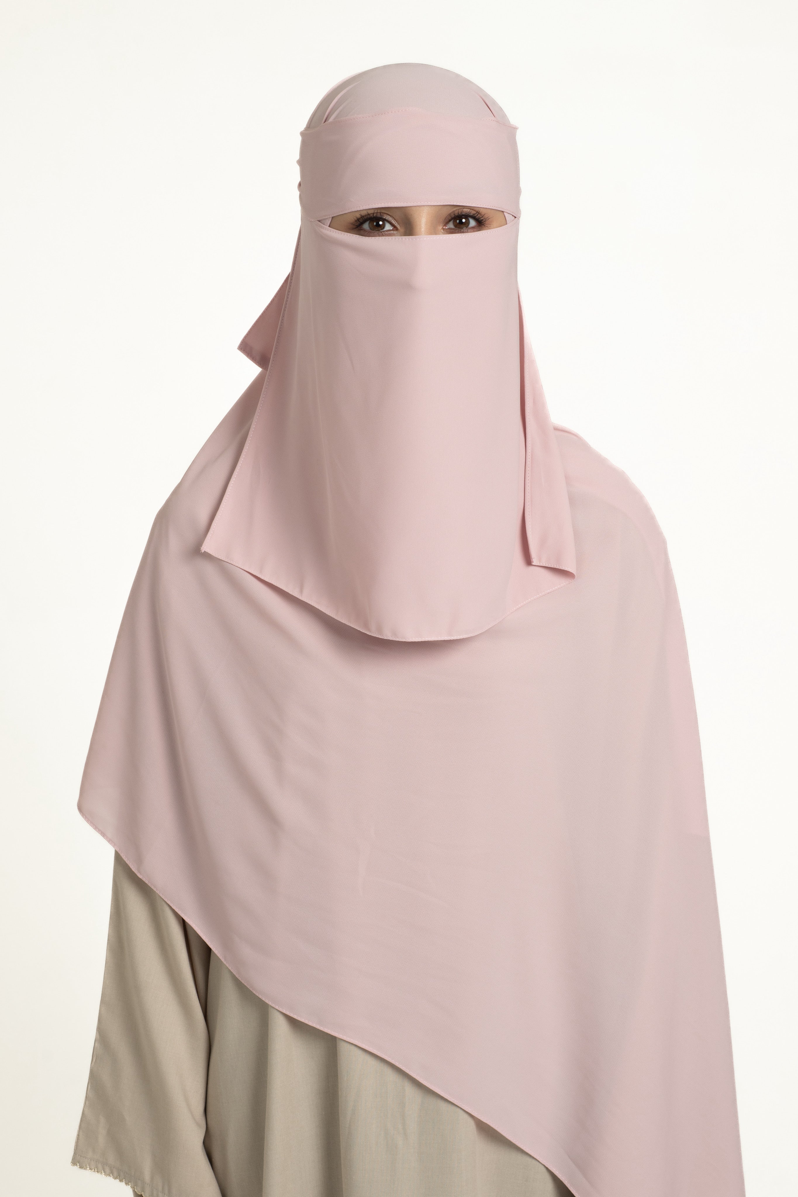 Pastel pink niqab set