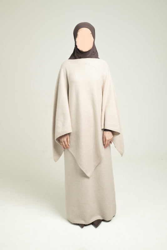Brushed knit cape