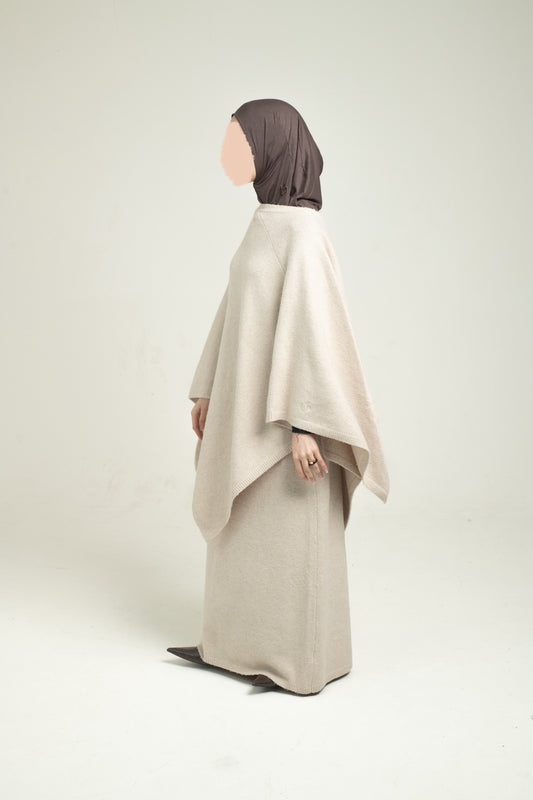Brushed knit cape
