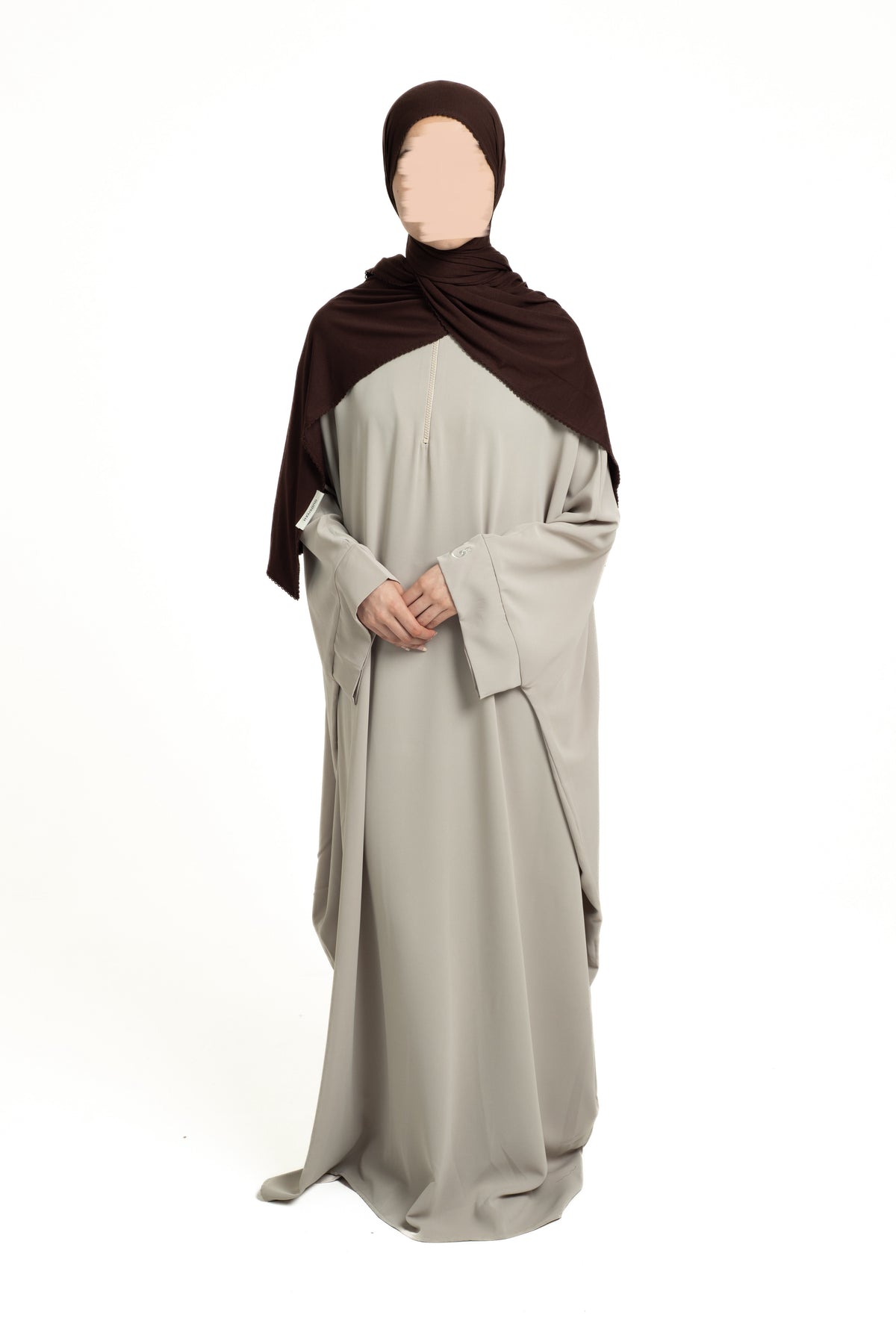 Light mocha batwing abaya
