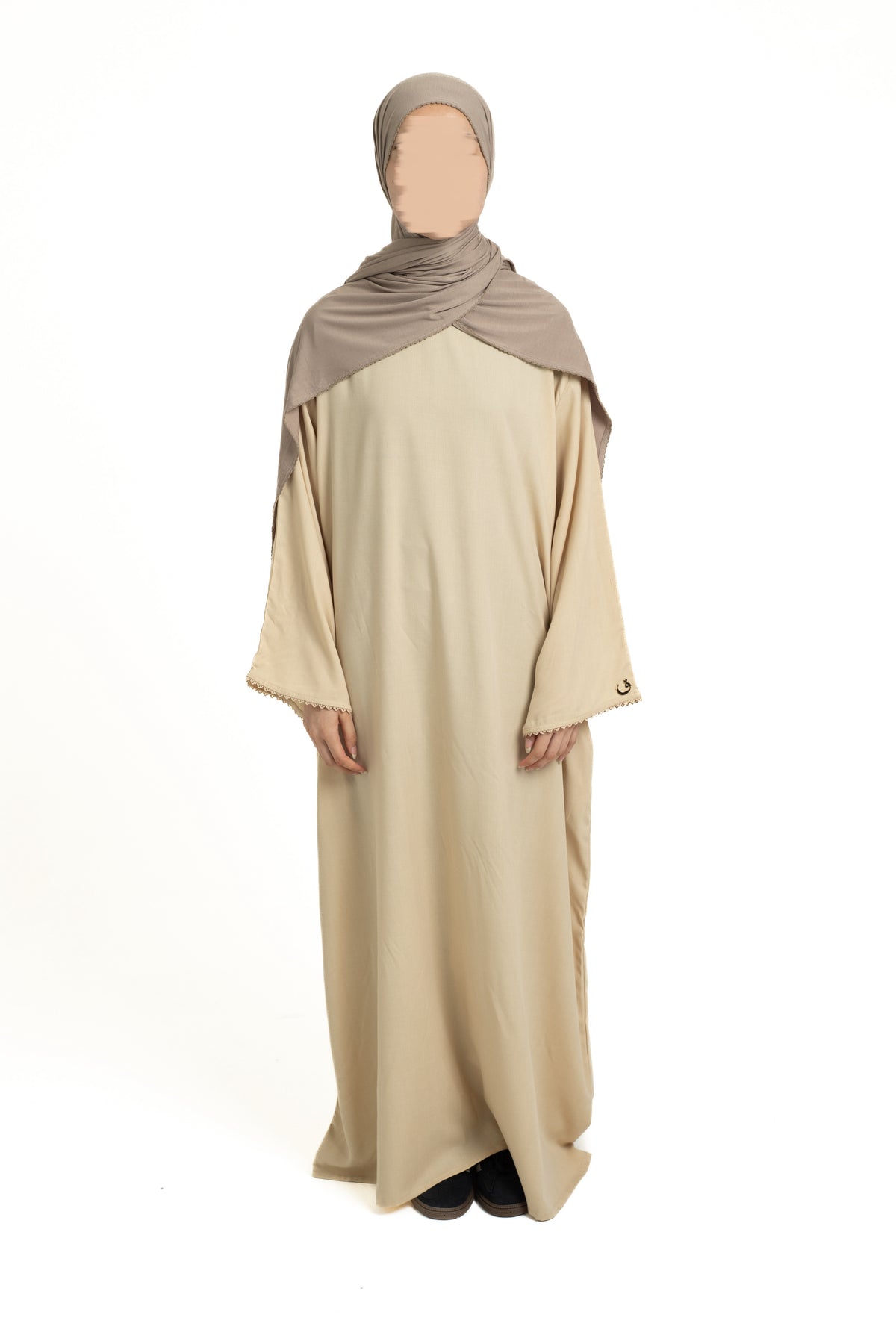 Buttermilk lace abaya