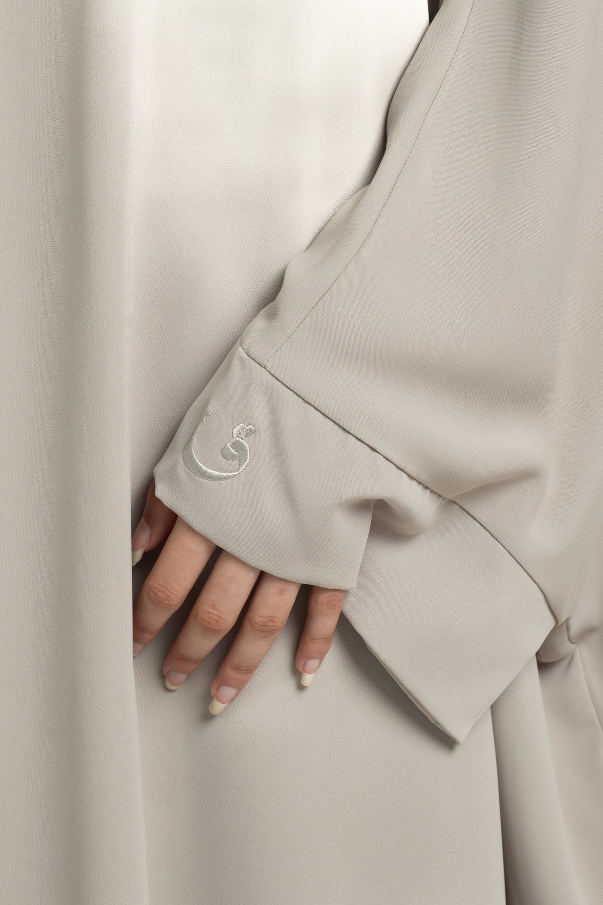 Light mocha batwing abaya
