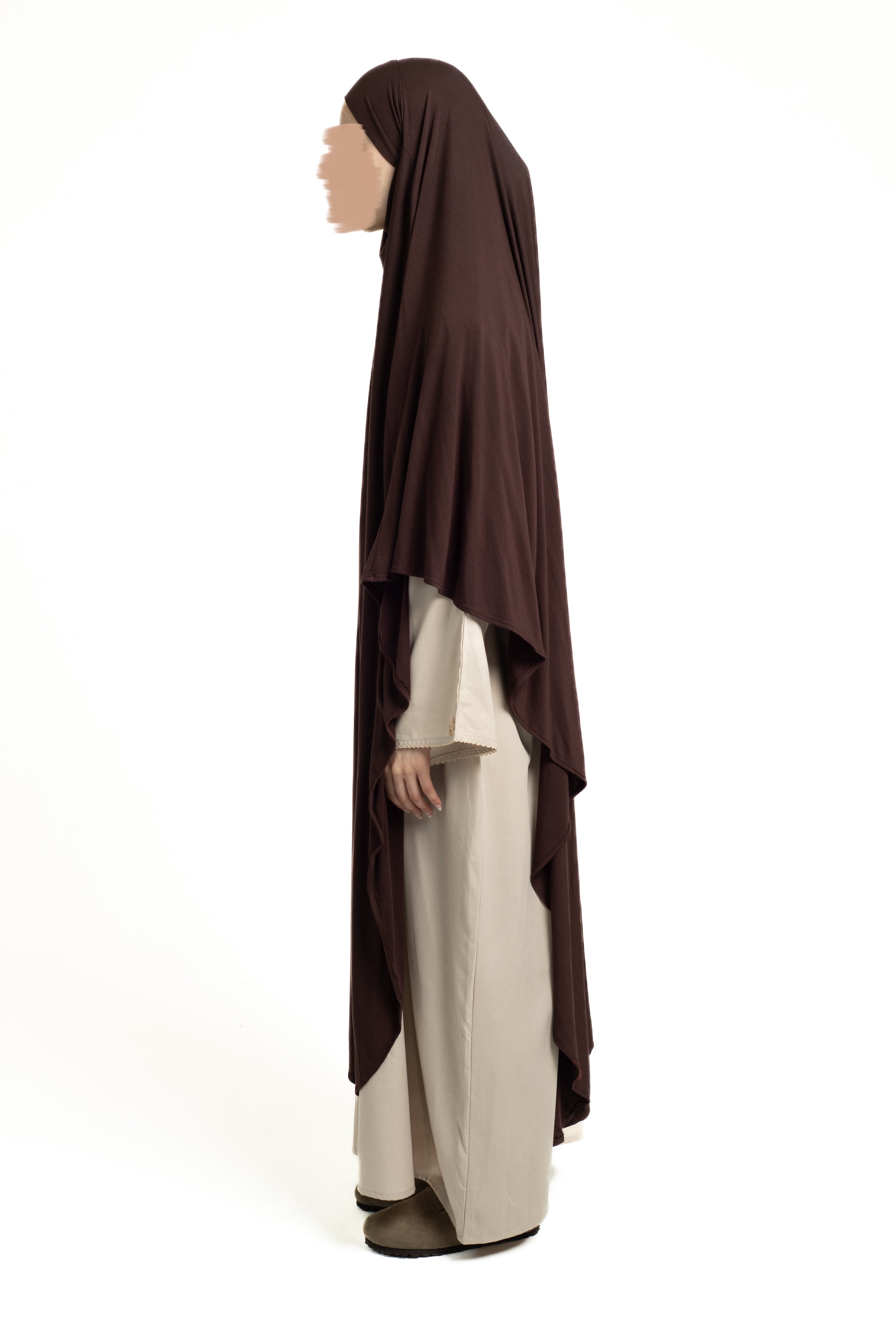 Deep brown maxi khimar