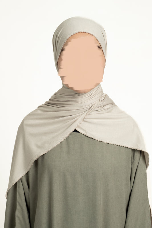 Dried clay lace trim hijab