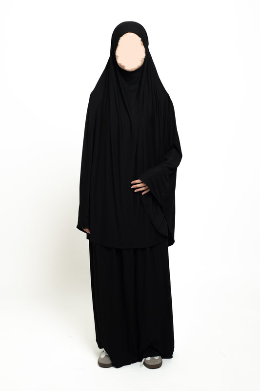 Black Bamboo Khimar Set