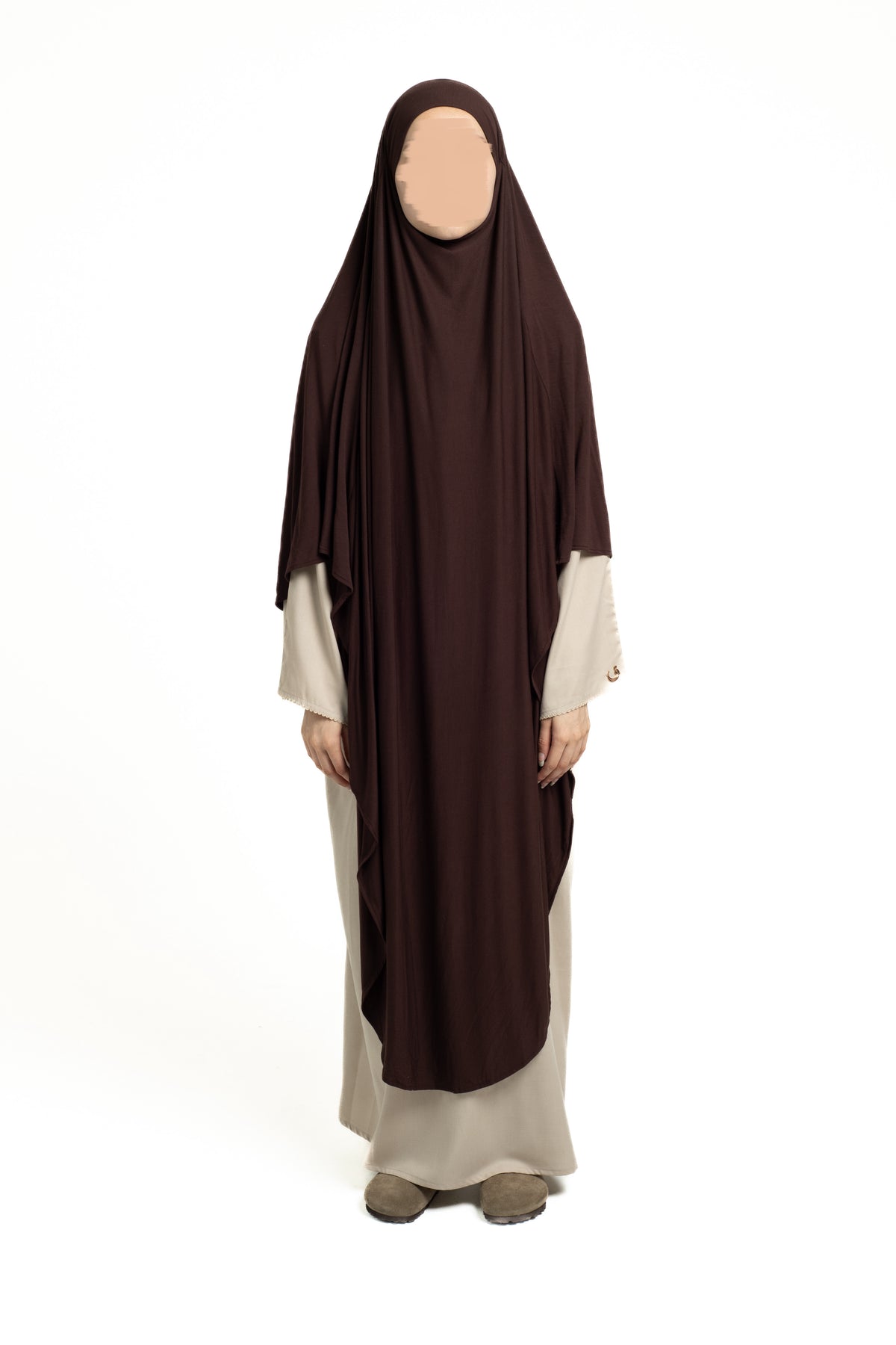 Deep chocolate maxi khimar