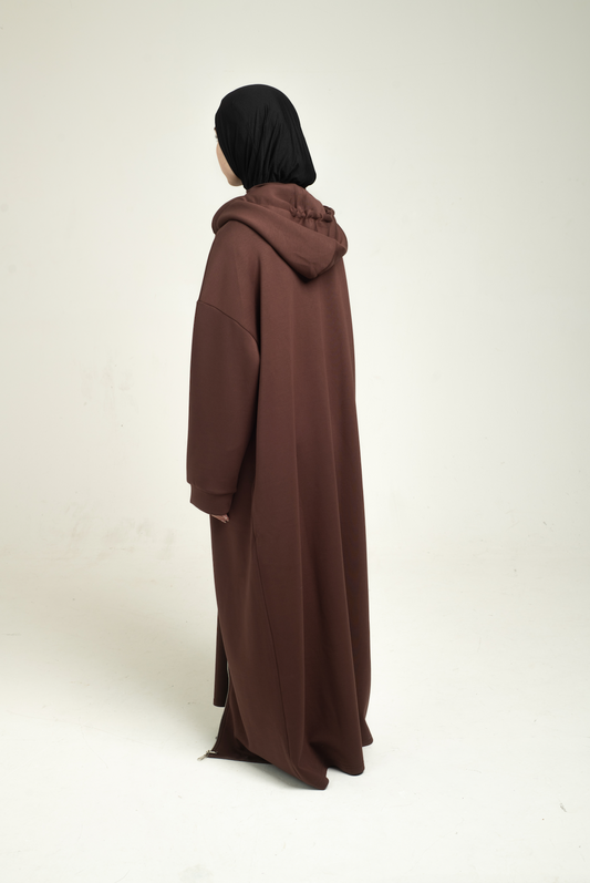 Hoodie Abaya - Chocolate