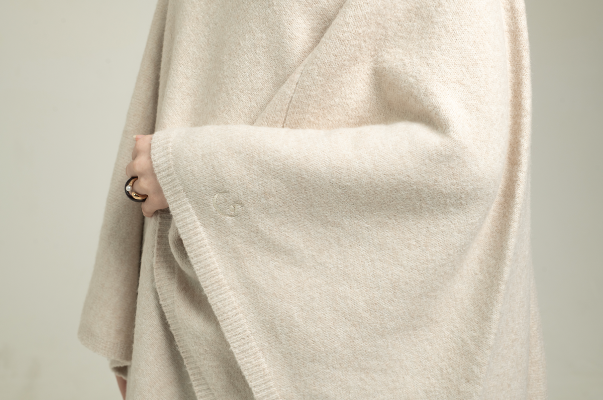 Brushed knit cape