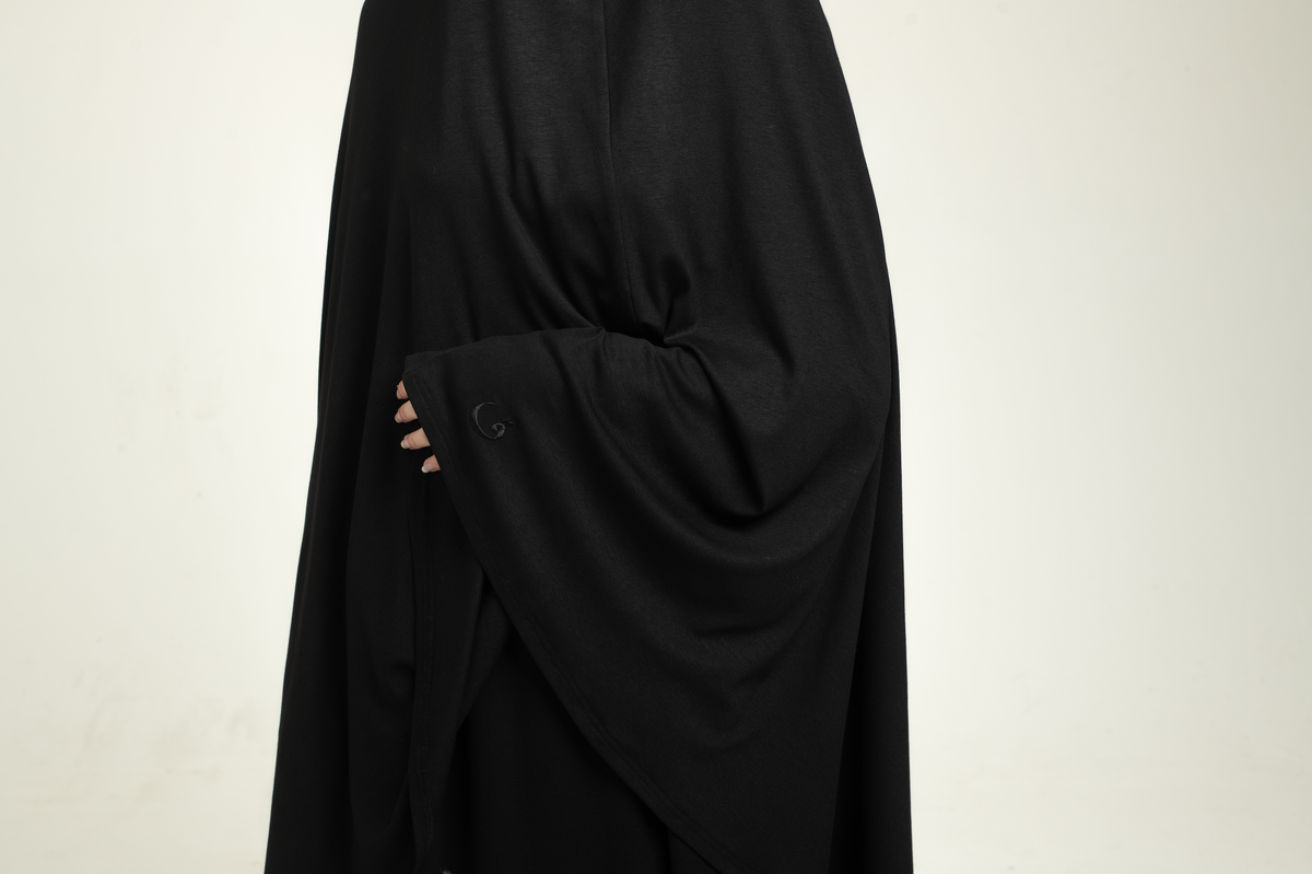 Knit Khimar Set - Black