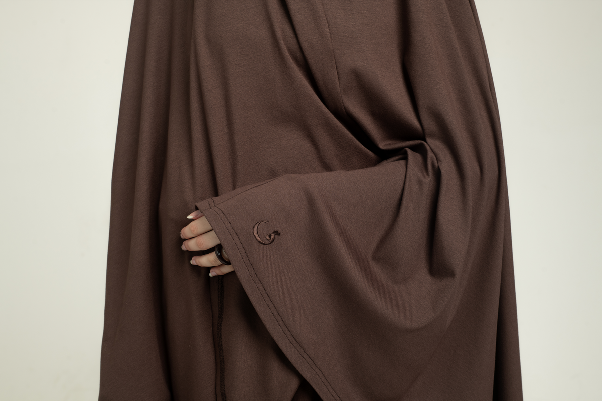 Knit Khimar Set - Chocolate