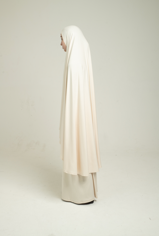 Knit Khimar Set - Beige