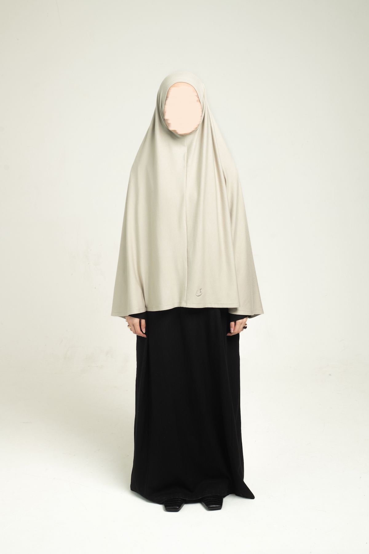 Knit Short Khimar - Stone Grey