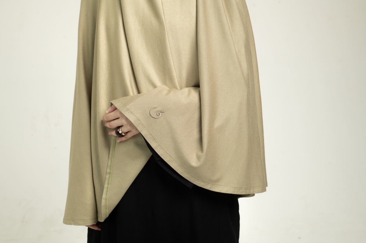 Knit Short Khimar - Dray Basil